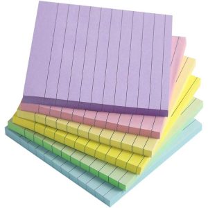 Vanpad Lined Sticky Notes 4X4 in Bright Ruled Post Stickies Colorful It  Super Sticking Power Memo Pads Its Strong Adhesive, 6 Pads/Pack, 72  Sheets/pad